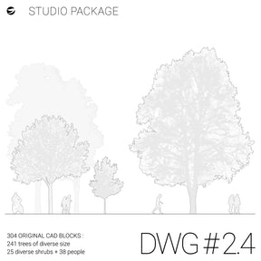 DWG 2.4 Studio Package — 304 CAD tree blocks for architecture and landscape design, DWG for AutoCAD