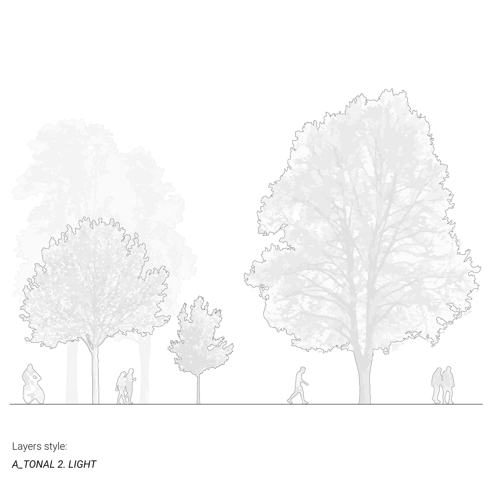 CAD Tree Blocks for Architecture Studios — DWG 2.4 | Cutout|trees ...