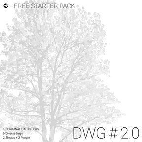 Free CAD tree blocks — 10 DWG blocks for architecture and landscape design, free download for AutoCAD