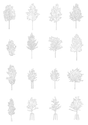 Small trees CAD blocks — diverse AutoCAD drawings