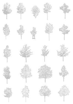 Small tree CAD blocks — DWG drawings for architectural elevations and sections