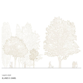 CAD trees and people in architectural section — DWG blocks for AutoCAD and Vectorworks.