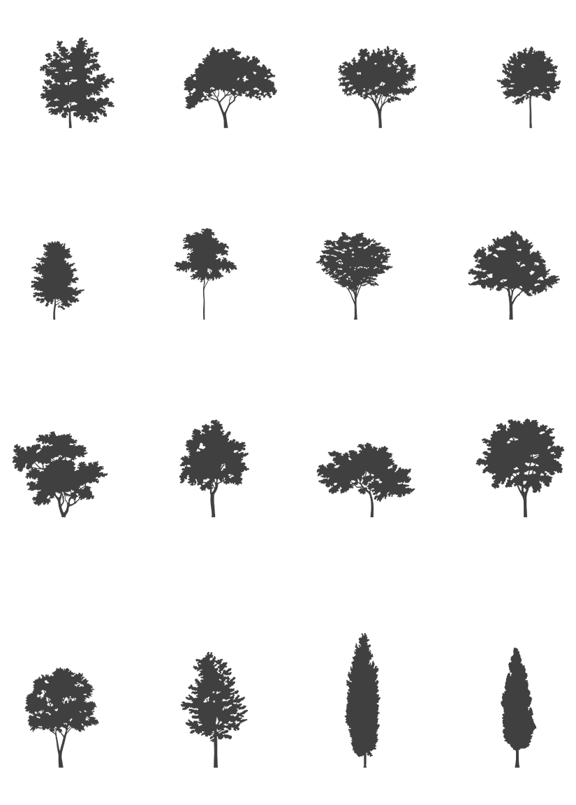 DWG Vectorial 3 - Small Trees - cutout trees