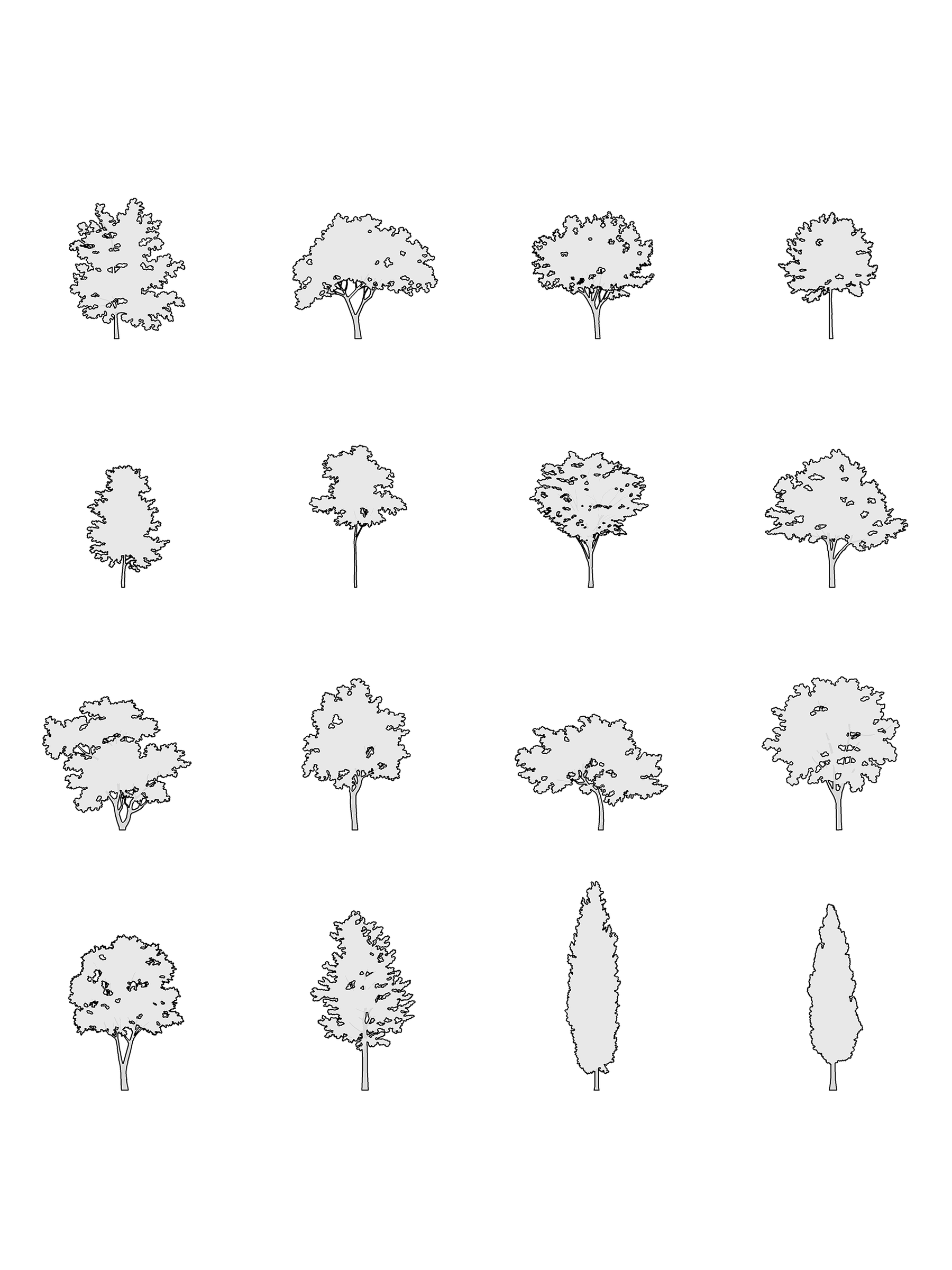 I.III. DWG Vectorial Trees - Small Trees Pack - cutout trees