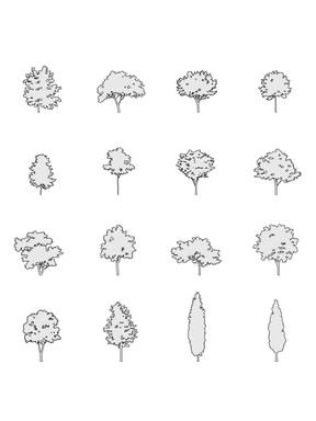 I.III. DWG Vectorial Trees - Small Trees Pack - cutout trees